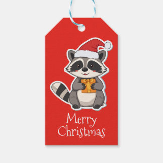 Frohe Weihnachten Waschbär Geschenkanhänger