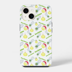 Frohe Weihnachten Wasserfarbe Tennis-Schläger Und iPhone 14 Hülle