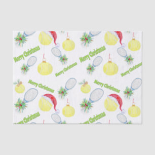 Frohe Weihnachten Wasserfarbe Tennisbälle & Schläg Seidenpapier