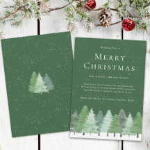 Frohe Weihnachten Wasserfarbe Waldschnee