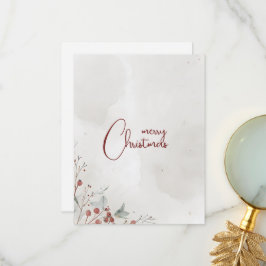 Frohe Weihnachten Wasserfarbe Winter Berry Non-Fot Dankeskarte