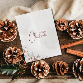 Frohe Weihnachten Wasserfarbe Winter Berry Non-Fot Karte