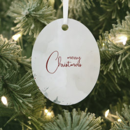 Frohe Weihnachten Wasserfarbe Winter Berry Non-Fot Ornament Aus Metall