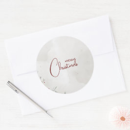 Frohe Weihnachten Wasserfarbe Winter Berry Non-Fot Runder Aufkleber