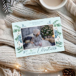 Frohe Weihnachten Wasserfarben Botanisches Foto Karte<br><div class="desc">Verwenden Sie diese Aquarellwein Weihnachtskarten mit Ihrem eigenen Foto,  Namen und personalisierte Urlaubsbotschaft,  um Ihren Freunden und Familie ein frohes Weihnachtsfest zu wünschen.</div>
