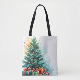 Frohe Weihnachten Wasserfarben Kunst Tasche