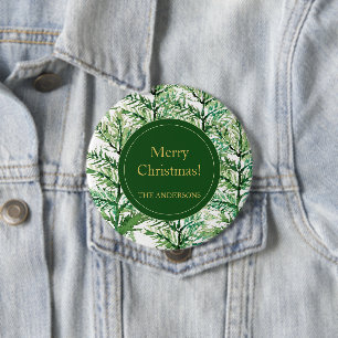 Frohe Weihnachten Wasserfarben Kunstbaum personali Button