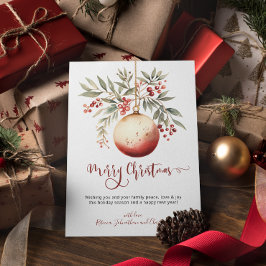 Frohe Weihnachten Wasserfarben Ornament Holly Berr