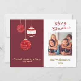 Frohe Weihnachten Wasserfarben Ornamente Foto Karte