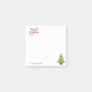 Frohe Weihnachten, Wasserfarben-Weihnachtsbaum Post-it Klebezettel