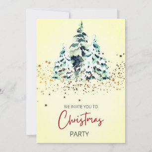 Frohe Weihnachten Watercolor Baum  Einladung