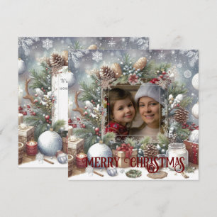 Frohe Weihnachten Watercolor Rustic Foto