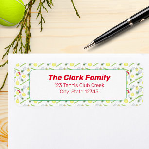 Frohe Weihnachten Watercolor Tennis Balls & Racket