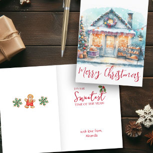 Frohe Weihnachten Watercolor Winter Szene geklappt