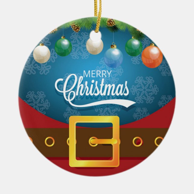 Frohe Weihnachten Weihnachten Anzug Keramik Ornament (Vorne)