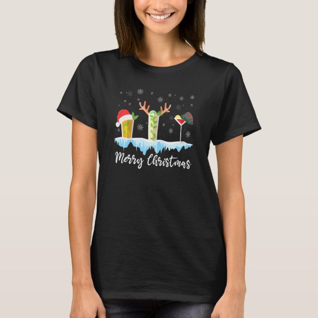 Frohe Weihnachten Weihnachten B Ender Drink Mixer  T-Shirt (Vorderseite)