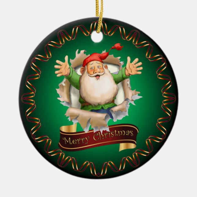 Frohe Weihnachten ~ Weihnachten durchbrechen ~ Ker Keramik Ornament (Vorne)