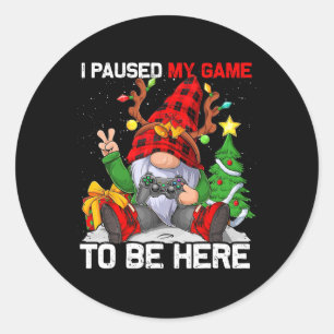 Frohe Weihnachten Weihnachten Gamer Gnome Video Ga Runder Aufkleber