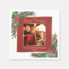 Frohe Weihnachten Weihnachten Heilige Berries & Pi Serviette