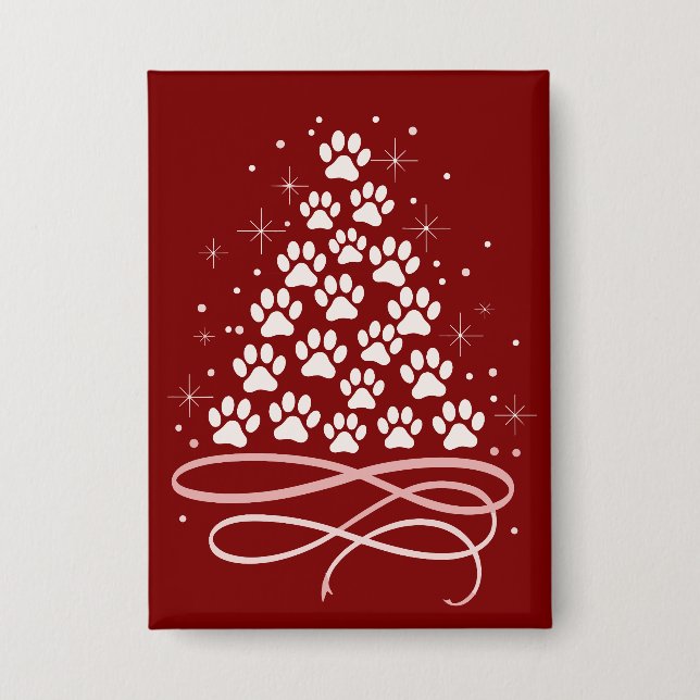 Frohe Weihnachten Weihnachten Hund Heimbaum Winter Button (Vorderseite)