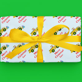 Frohe Weihnachten Weihnachten in Bulldozer Lieferu Geschenkpapier