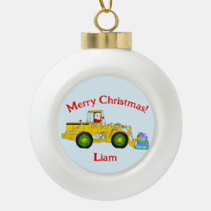 Frohe Weihnachten Weihnachten in Bulldozer Lieferu Keramik Kugel-Ornament