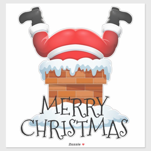 Frohe Weihnachten Weihnachten in Chimney Aufkleber (Blatt)