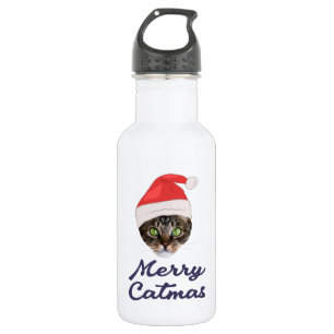 Frohe Weihnachten, Weihnachten Katze Weihnachtsman Edelstahlflasche