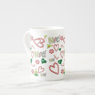 Frohe Weihnachten, Weihnachten Knochen China Tasse