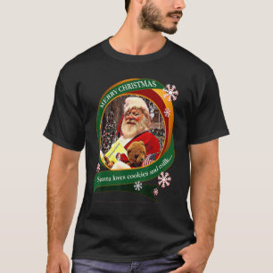 Frohe Weihnachten Weihnachten Lieben Kekse und Mil T-Shirt