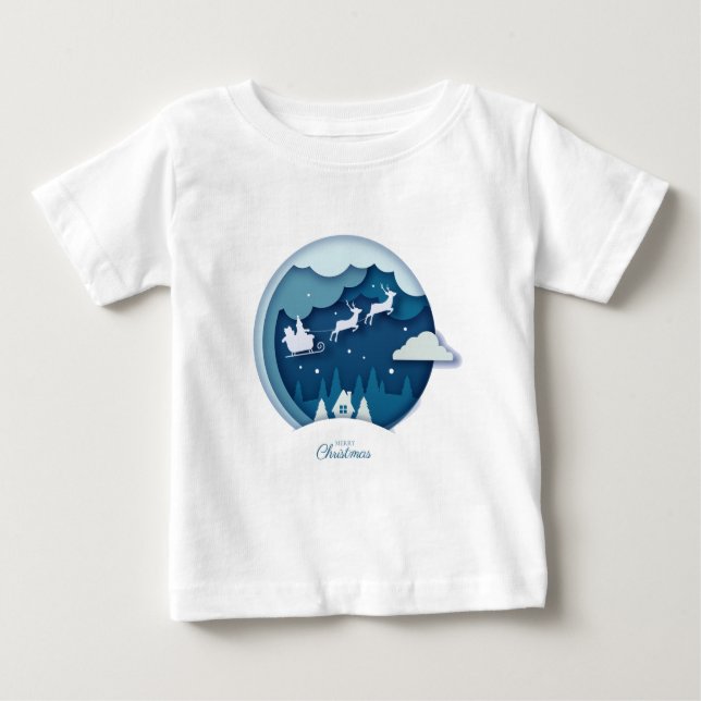 Frohe Weihnachten - Weihnachten mit schneefallende Baby T-shirt (Vorderseite)