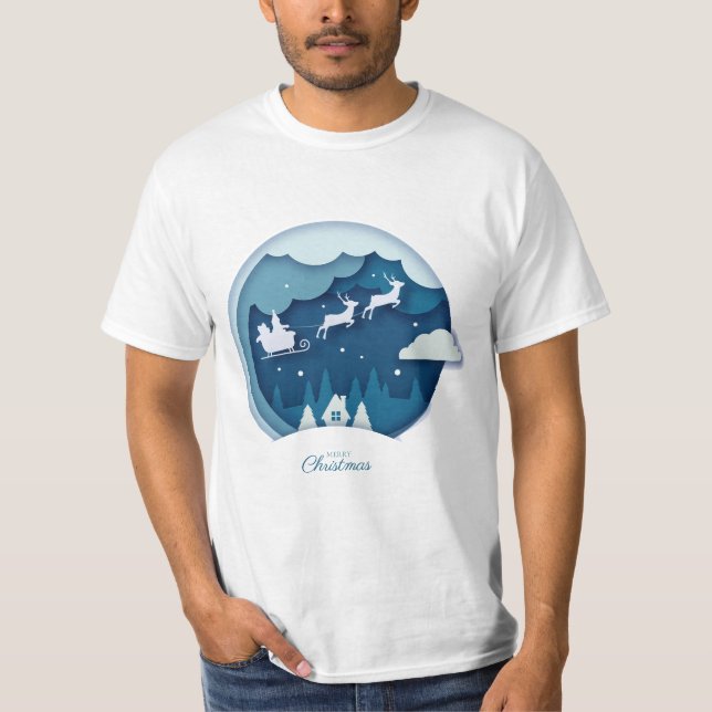 Frohe Weihnachten - Weihnachten mit schneefallende T-Shirt (Vorderseite)