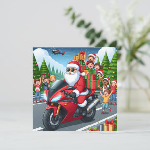 Frohe Weihnachten Weihnachten-Motorrad-Flachkarte