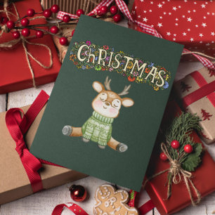 Frohe Weihnachten, Weihnachten Rentier Postkarte