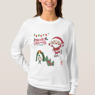 Frohe Weihnachten Weihnachten Skater Kinder Urlaub T-Shirt