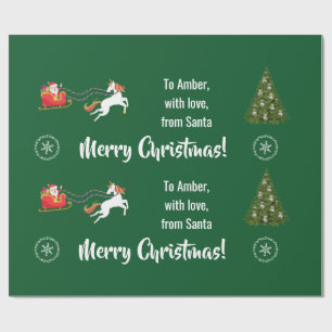 Frohe Weihnachten Weihnachten Sleigh Einhorn Persö Geschenkpapier