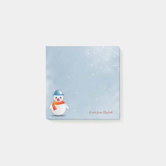 Frohe Weihnachten, Weihnachten Snowman - Personali Post-it Klebezettel (Vorderseite)