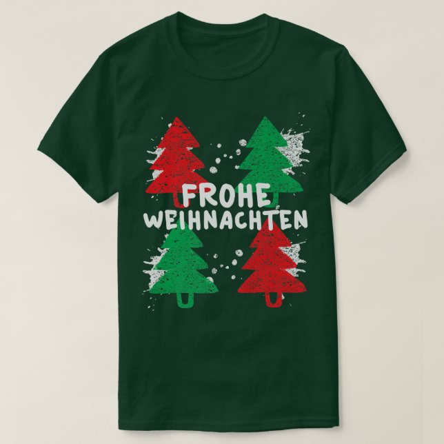 Frohe Weihnachten Weihnachten Tree Green und Red T T-Shirt (Design vorne)