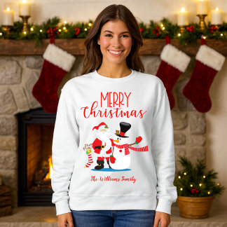 Frohe Weihnachten Weihnachten und Snowman Holiday  Sweatshirt