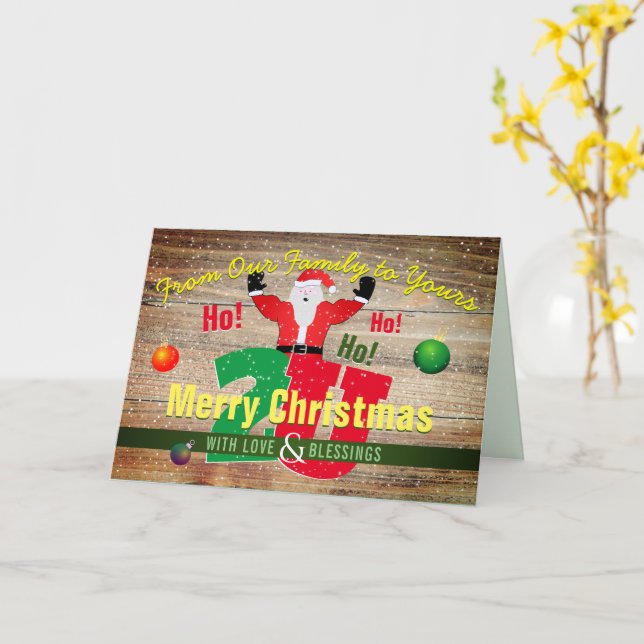 Frohe Weihnachten Weihnachten von unserer Familie  Karte (Gelbe Blume)