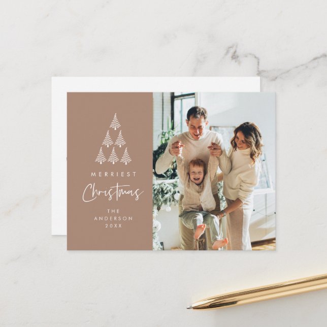 Frohe Weihnachten, Weihnachten, Weihnachten Tree F Postkarte (Vorderseite/Rückseite Beispiel)