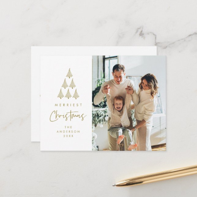 Frohe Weihnachten, Weihnachten, Weihnachten Tree F Postkarte (Vorderseite/Rückseite Beispiel)