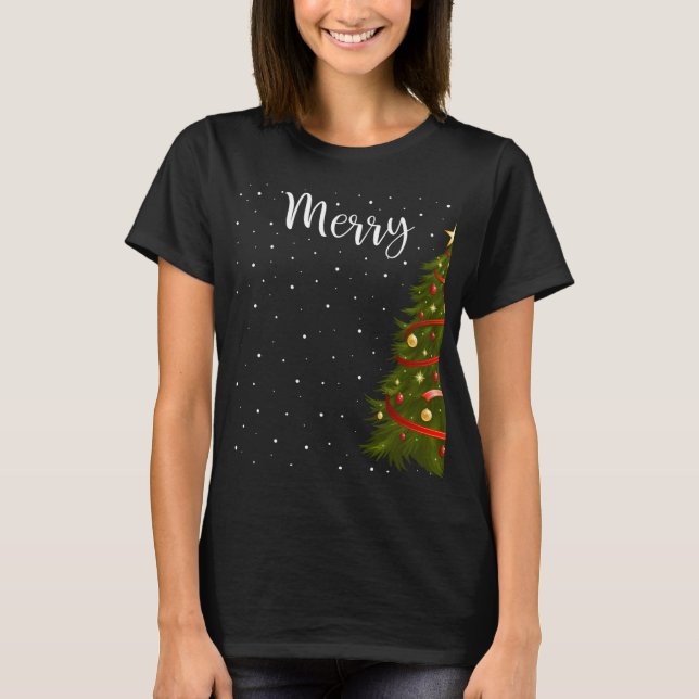 Frohe Weihnachten Weihnachten Weihnachten Tree Paa T-Shirt (Vorderseite)