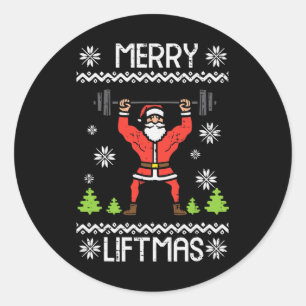 Frohe Weihnachten Weihnachten Weihnachten Workout Runder Aufkleber