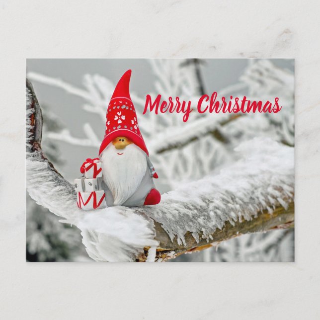 Frohe Weihnachten Weihnachten Weihnachtsmann Gnome Postkarte (Vorderseite)