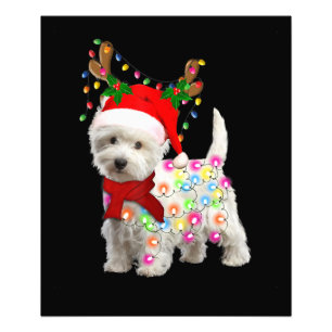 Frohe Weihnachten Weihnachten Westie Hund Reindeer Fotodruck