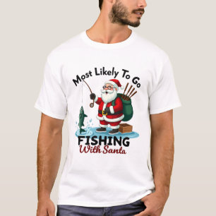Frohe Weihnachten Weihnachten zum Geschenk Angeln  T-Shirt