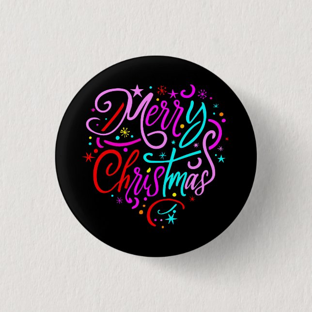Frohe Weihnachten - Weihnachts-Designs T - Shirt Button (Vorderseite)