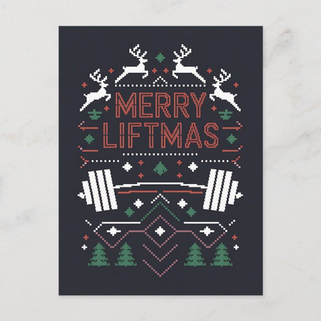 Frohe Weihnachten Weihnachts-Gym Santa Ugly Xmas Postkarte (Vorderseite)