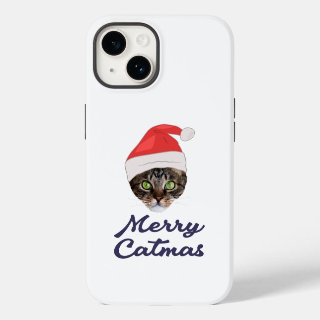 Frohe Weihnachten, Weihnachts-Katze Weihnachtsmann Case-Mate iPhone Hülle (Rückseite)